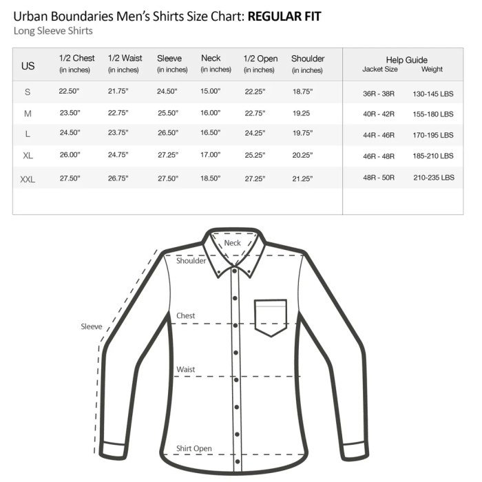 Men's dress shirt sizes explained