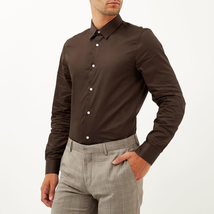 Brown mens dress shirts